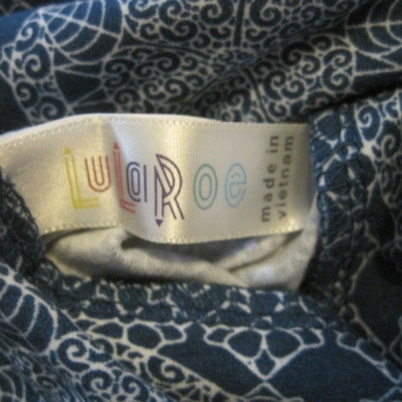 LuLaRoe Blue Lace Leggings, One Size (OS) - Picture 3 of 4